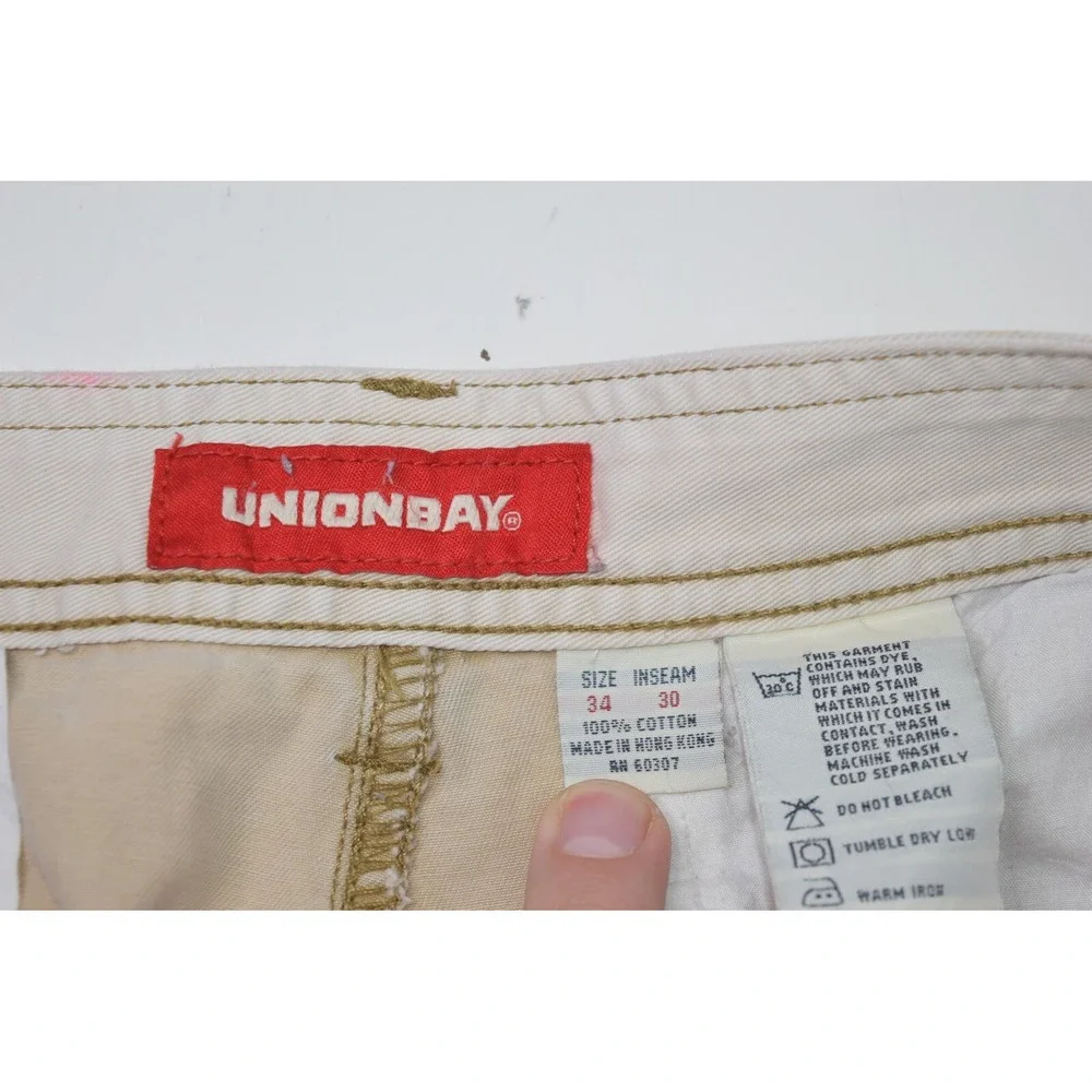 Unionbay Pants Mens 32x28 Khaki Cargo Heavyweight Cotton Faded Y2k Baggy